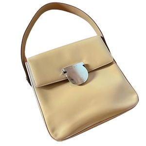 Ferragamo tan patent leather handbag